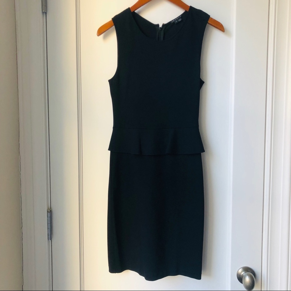 Theory Peplum Dress in Black